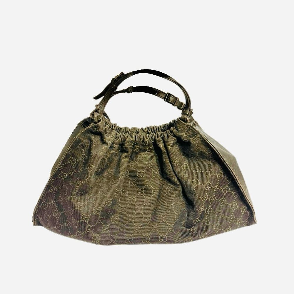 Gucci Black Hobo Bag with Signature Pattern - Picture 3 of 16